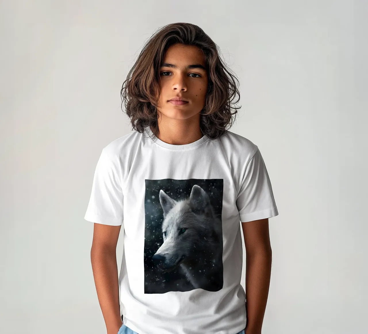 Wolf Tier Kinder T-Shirt von Pierre Walton