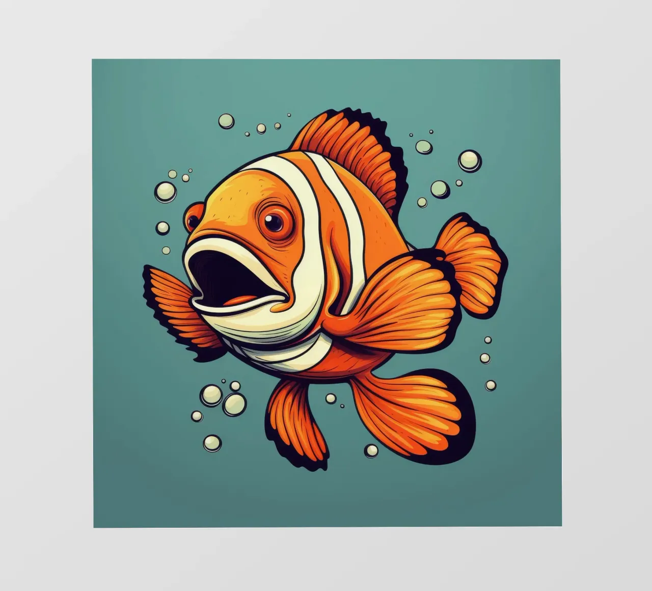 Pesce pagliaccio retrò telo in pvc da Funny Animals