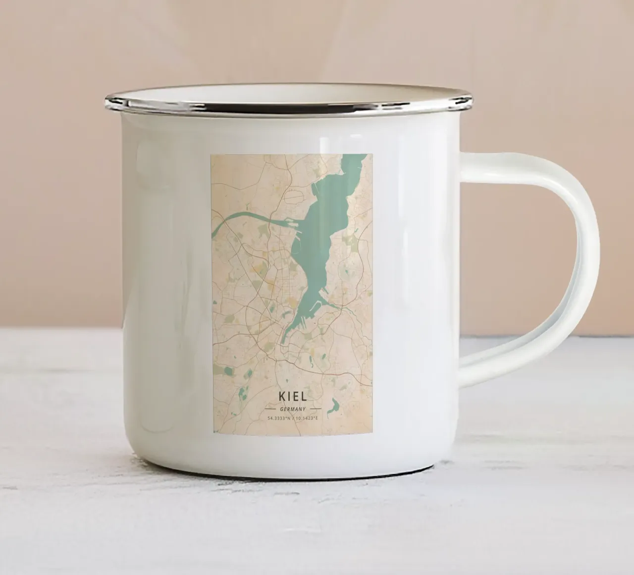 Kiel Duitsland emaille mok van Christopher Adams