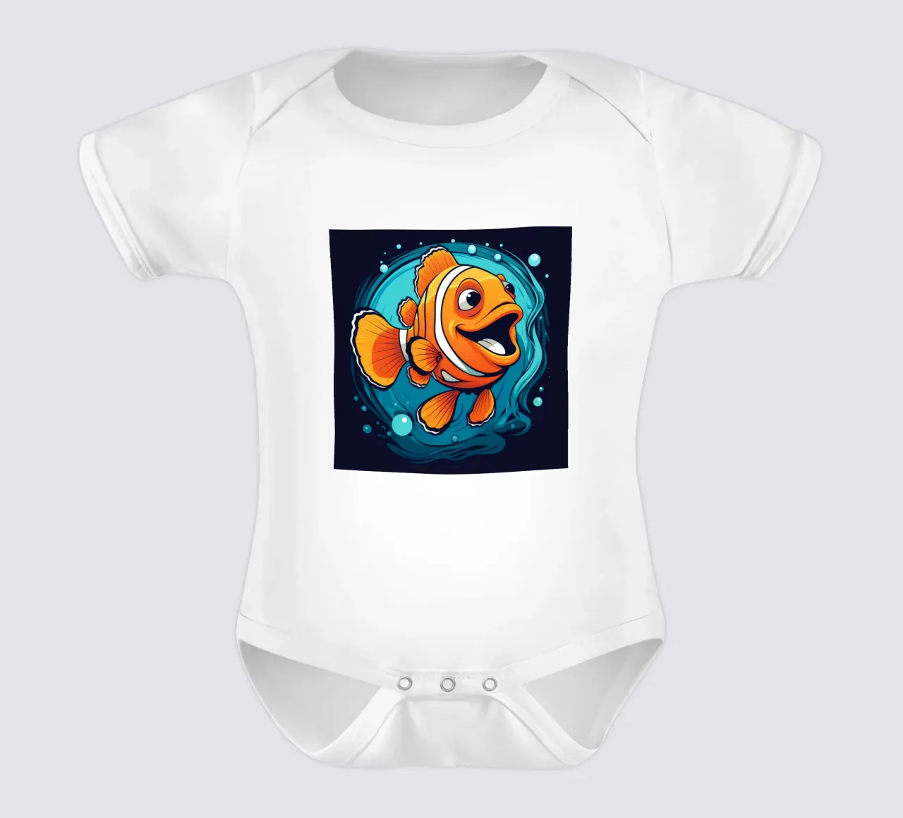 Pesce pagliaccio retrò body neonato maniche corte da Funny Animals