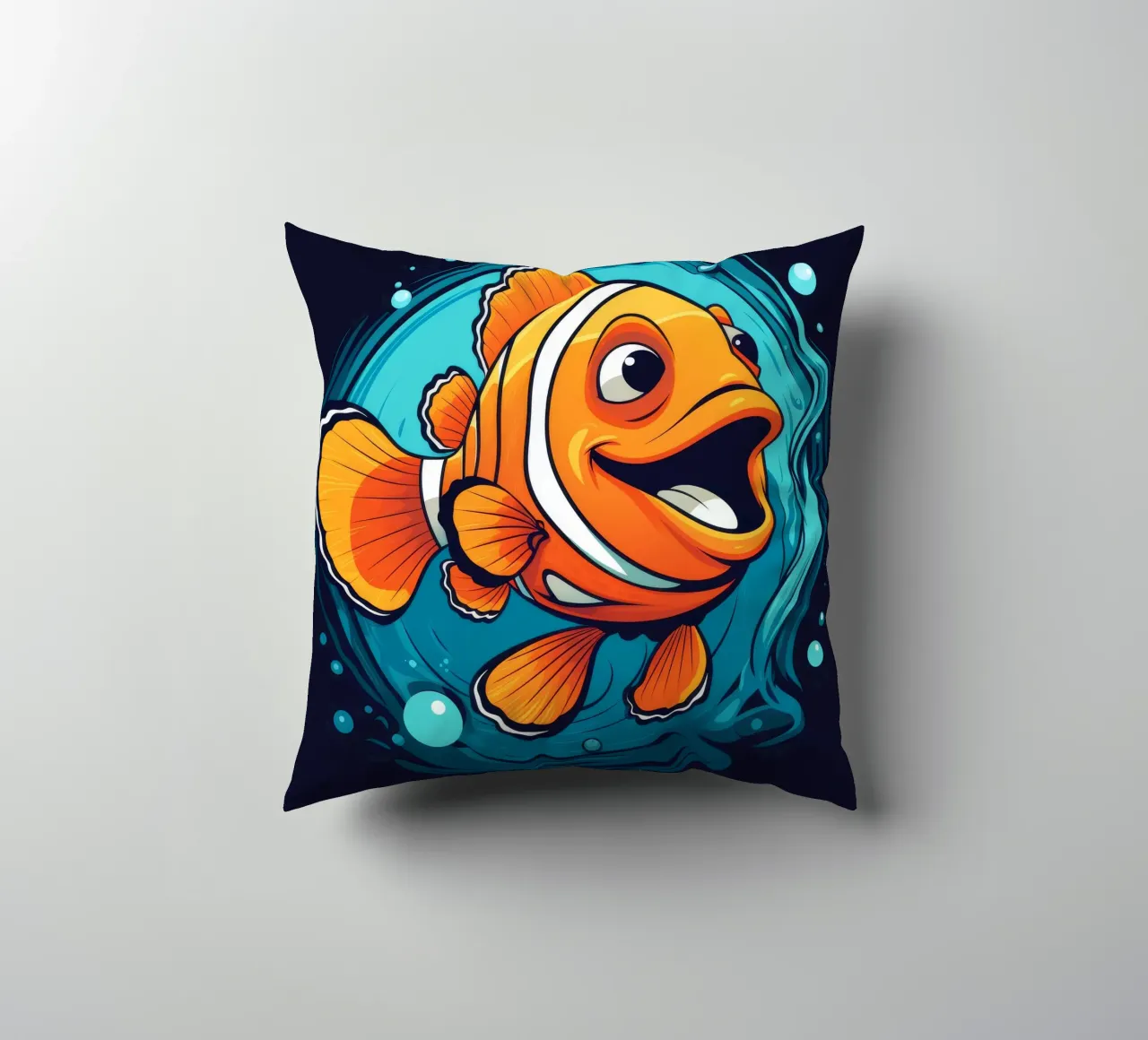 Pesce pagliaccio retrò cuscino da Funny Animals