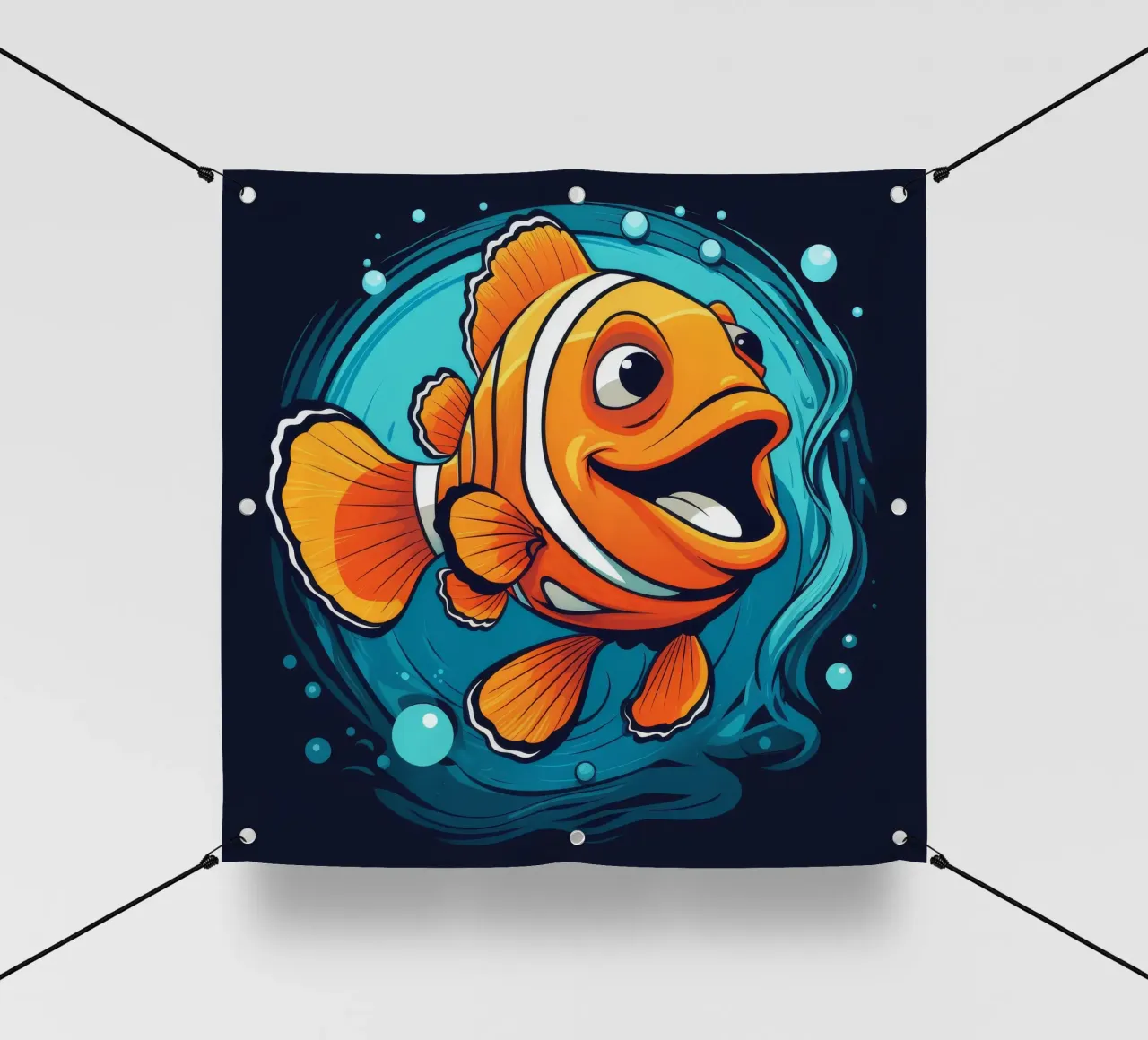 Pesce pagliaccio retrò telo in pvc da Funny Animals