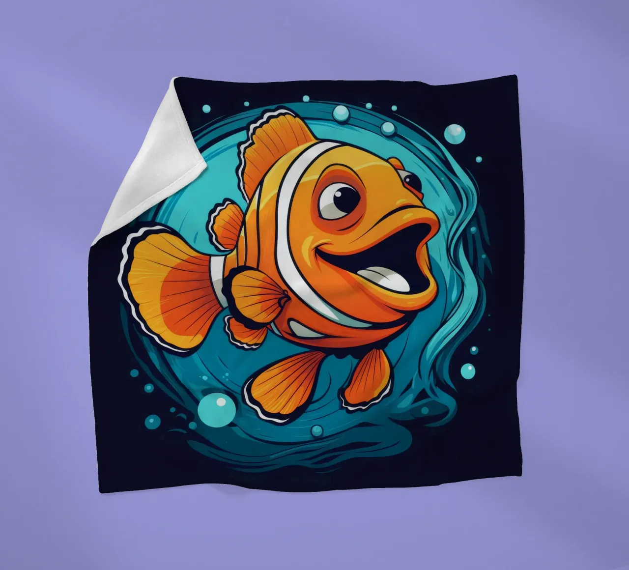Pesce pagliaccio retrò coperta in pile da Funny Animals