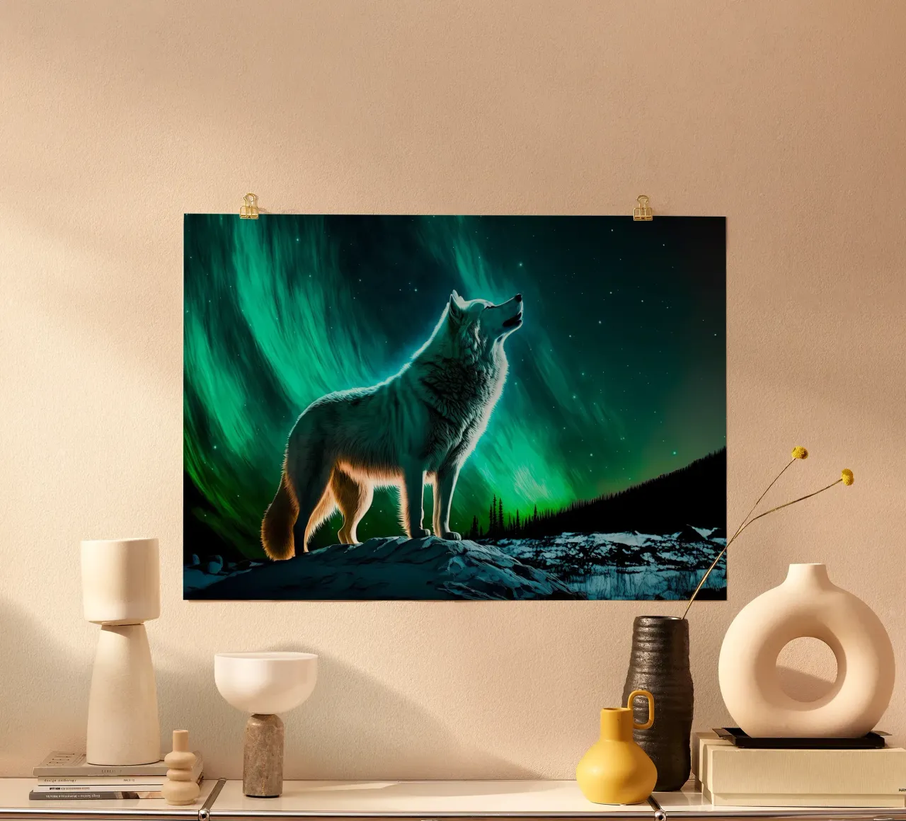 Wolf Dier poster van Pierre Walton