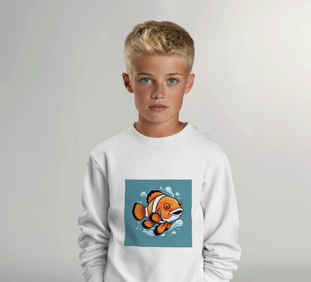 Retro Clownfish kids sweatshirt by Funny Animals