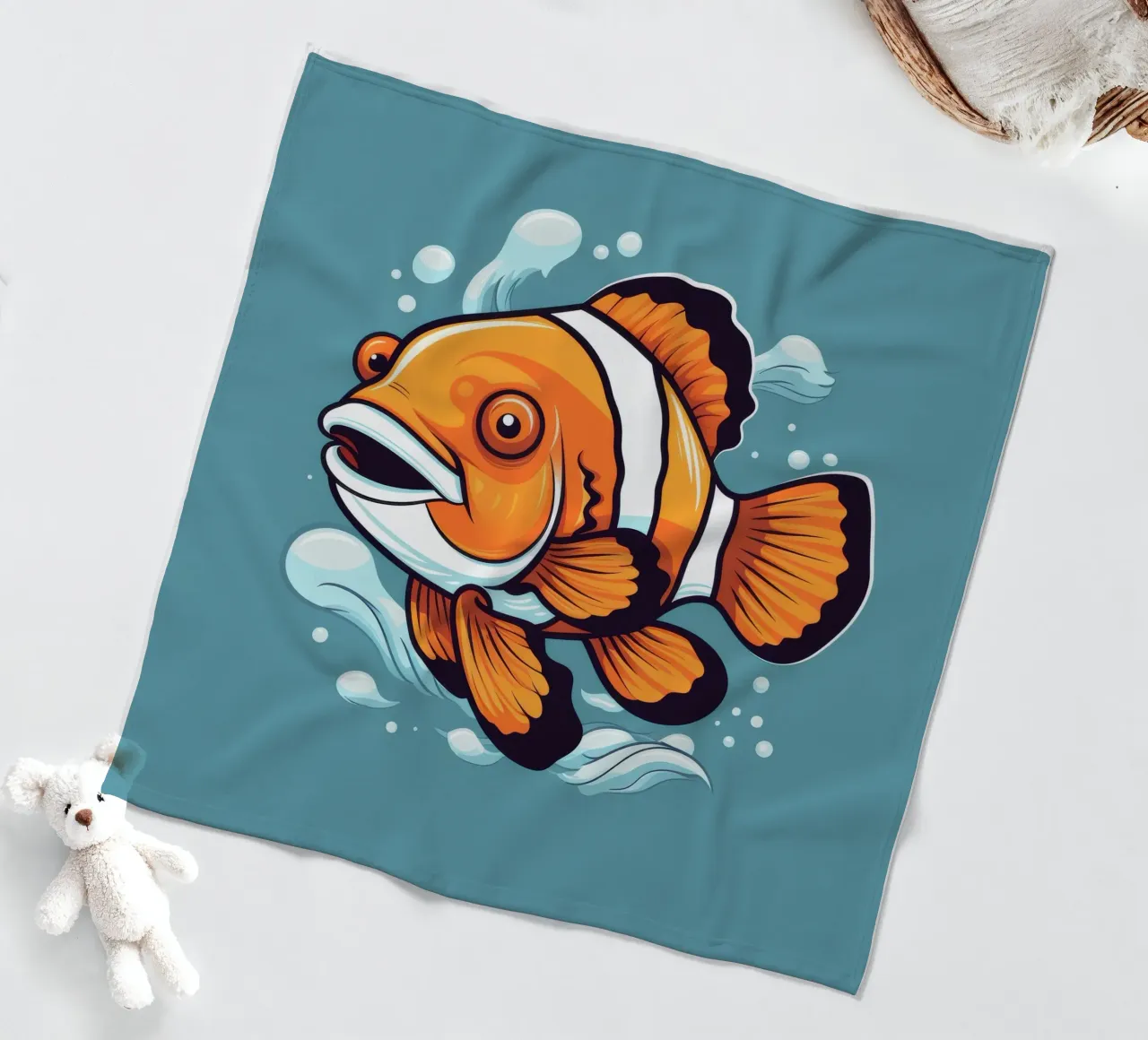 Pesce pagliaccio retrò coperta in pile da Funny Animals