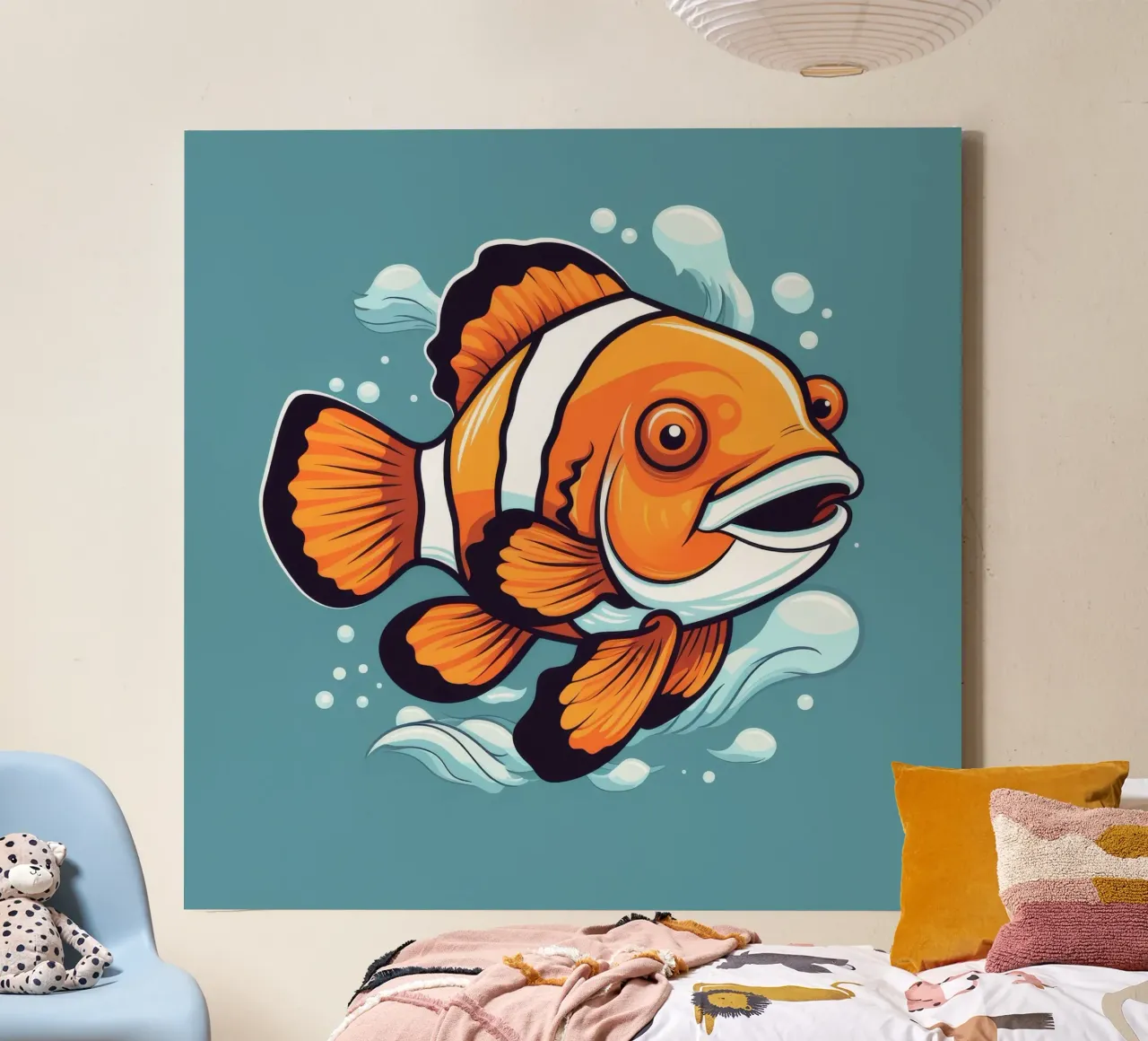 Retro Clownfish canvas by Funny Animals
