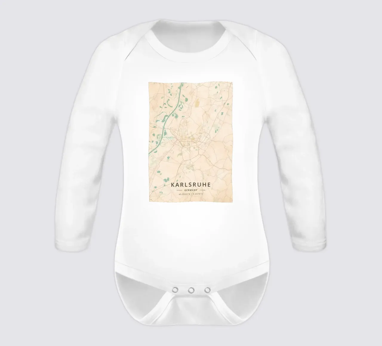 Karlsruhe Germany long-sleeve baby romper by Christopher Adams