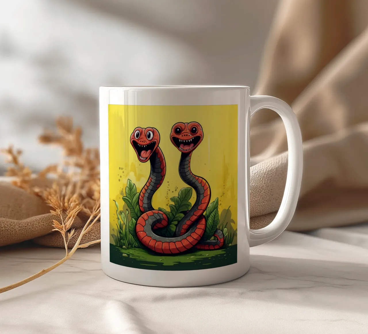 Duo Cobra retrò tazza in ceramica da Funny Animals