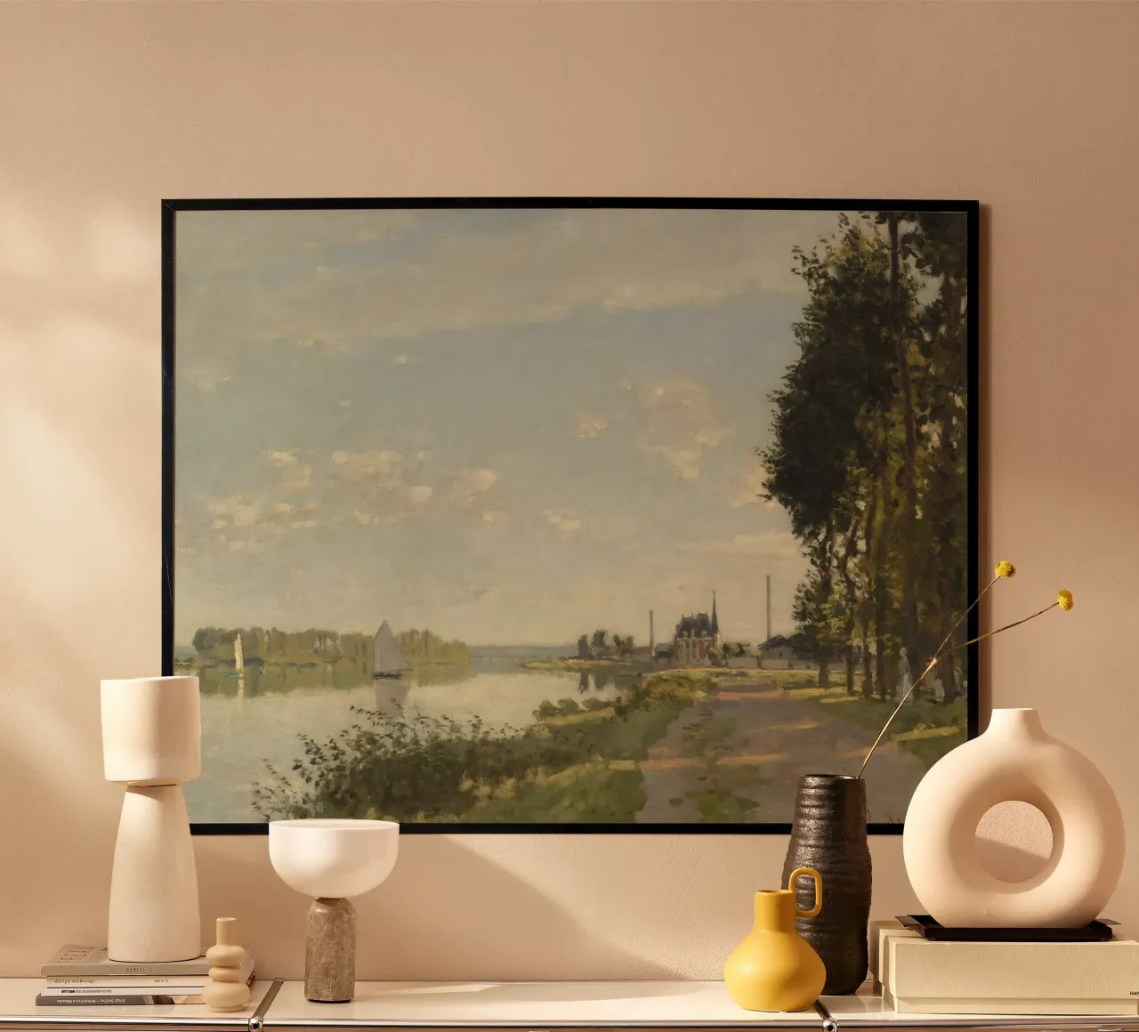 Claude Monet - Argenteuil poster con telaio in plastica da Timeless Artworks