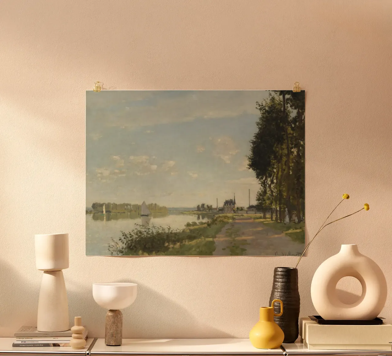 Claude Monet - Argenteuil poster con telaio in plastica da Timeless Artworks