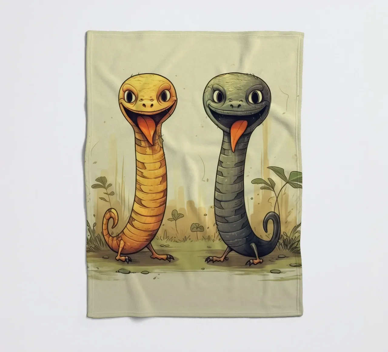 Duo Cobra retrò coperta in pile da Funny Animals