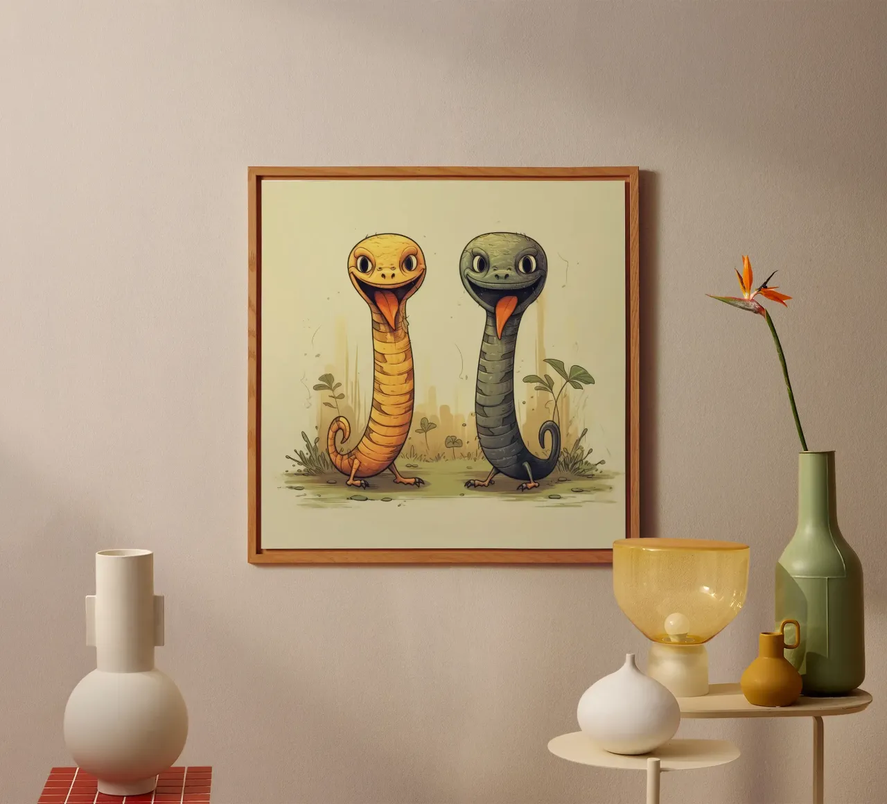 Duo Cobra retrò alluminio dibond da Funny Animals