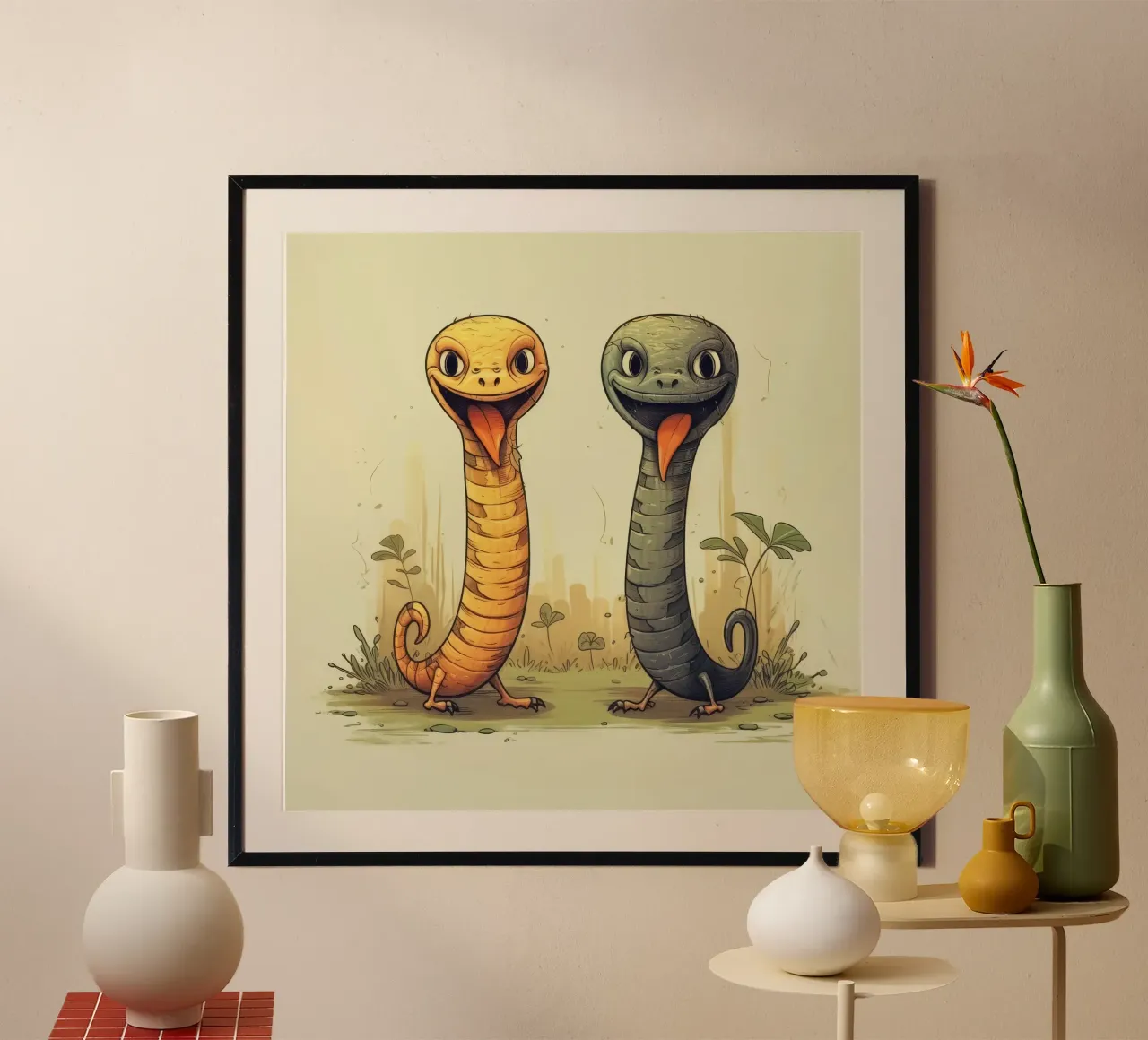 Duo Cobra retrò carta hahnemühle da Funny Animals