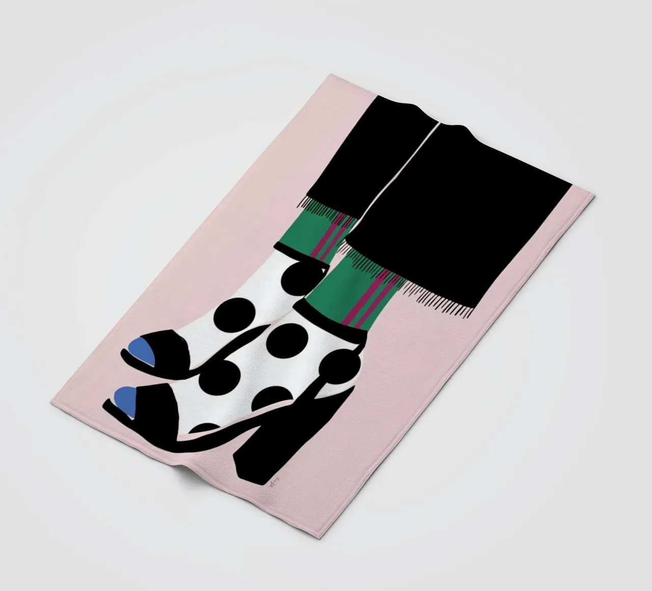 Polka Dot Socks in Heels coperta in pile da Linda Gobeta