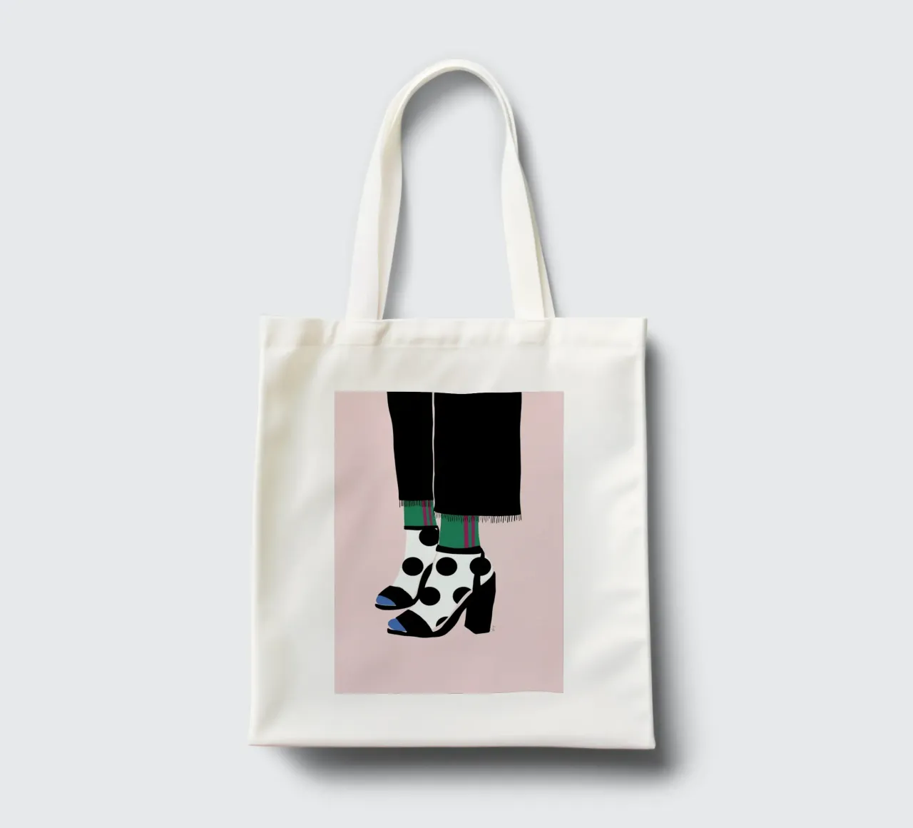 Polka Dot Socks in Heels tote bag by Linda Gobeta