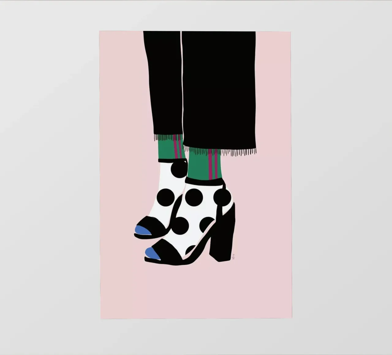 Polka Dot Socks in Heels PVC Plane von Linda Gobeta