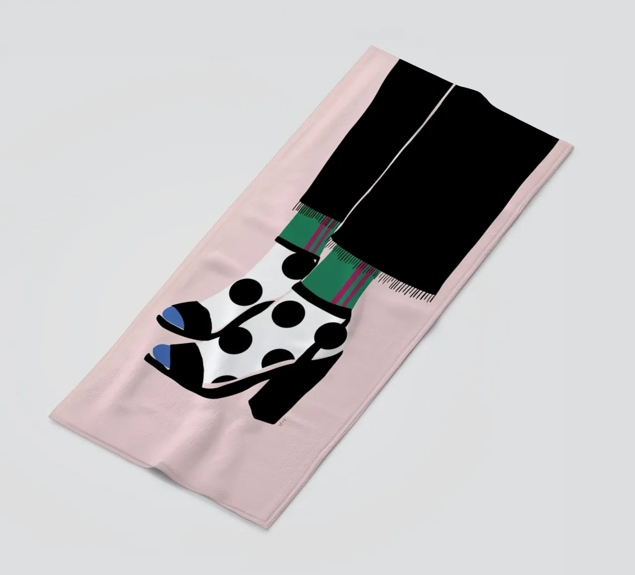 Polka Dot Socks in Heels beach towel by Linda Gobeta