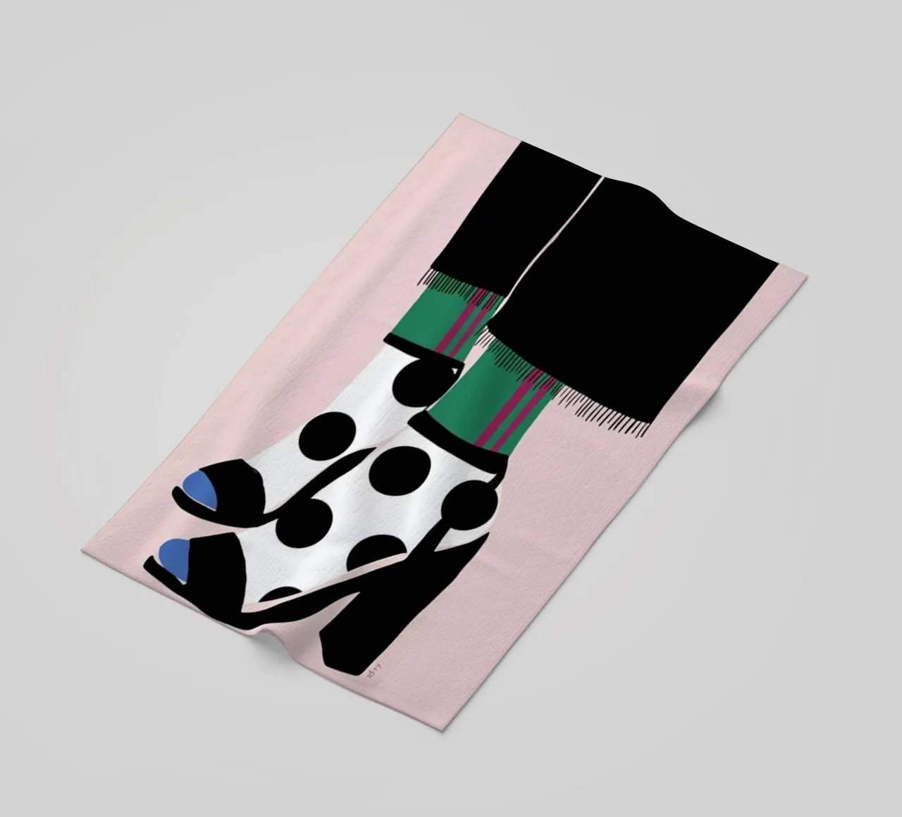 Polka Dot Socks in Heels beach towel by Linda Gobeta
