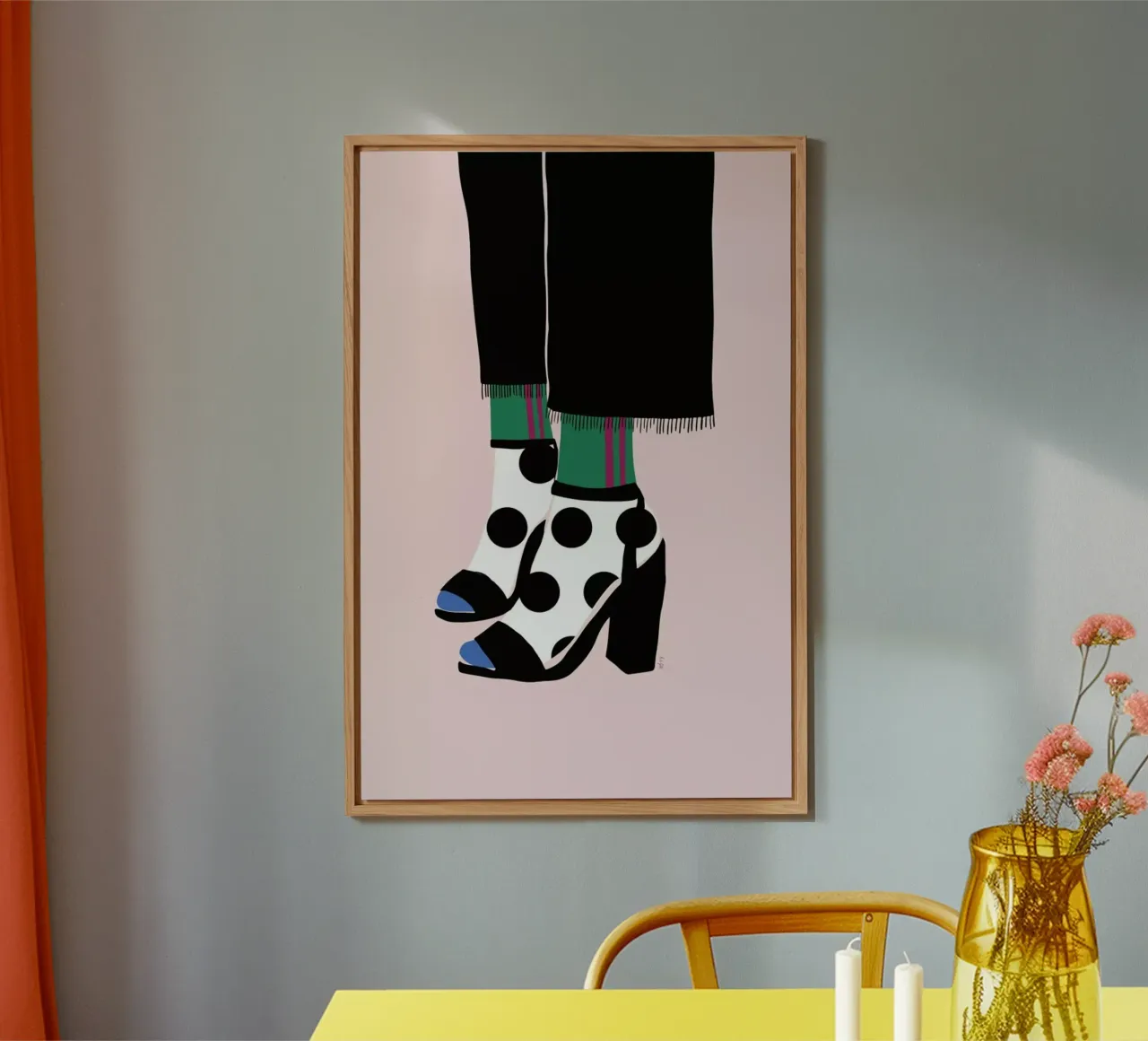 Polka Dot Socks in Heels alu-dibond by Linda Gobeta