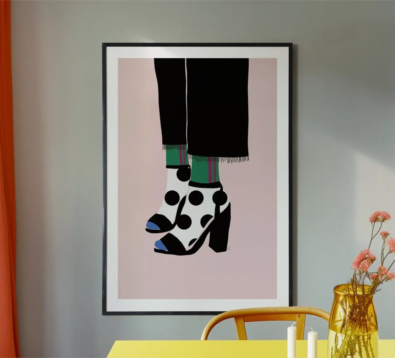 Polka Dot Socks in Heels hahnemühle by Linda Gobeta