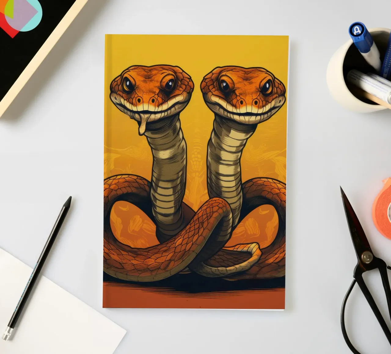 Retro Cobra Duo notebook by Funny Animals