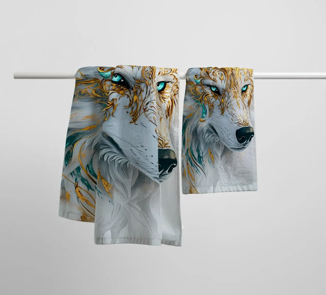 Animale lupo asciugamano da bagno da Pierre Walton