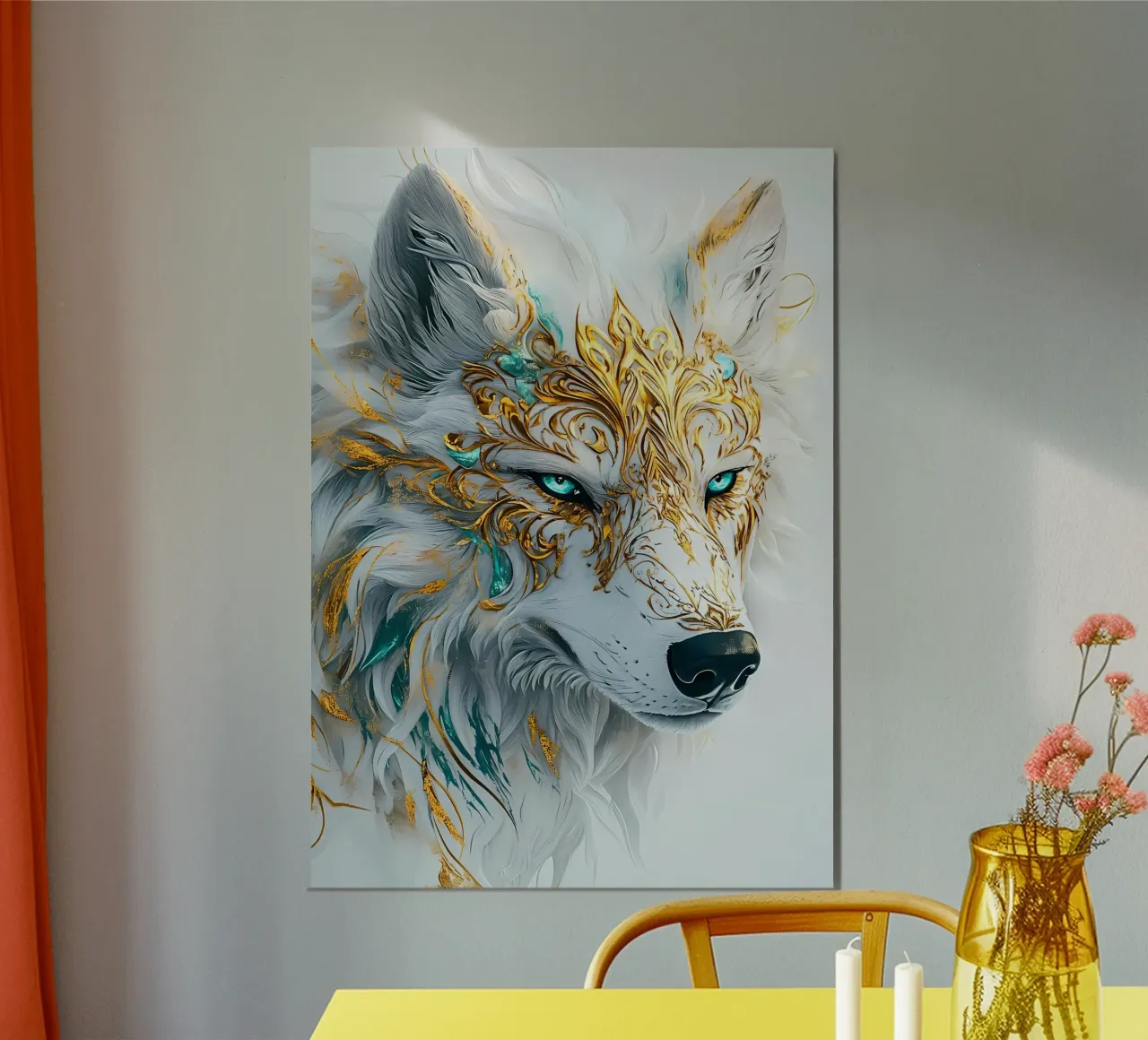 Animale lupo alluminio dibond da Pierre Walton