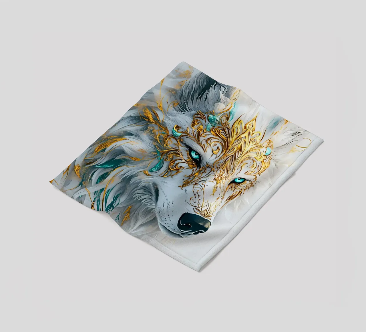 Wolf Animal fleece blanket by Pierre Walton