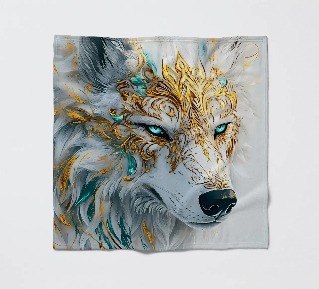 Wolf Animal fleece blanket by Pierre Walton