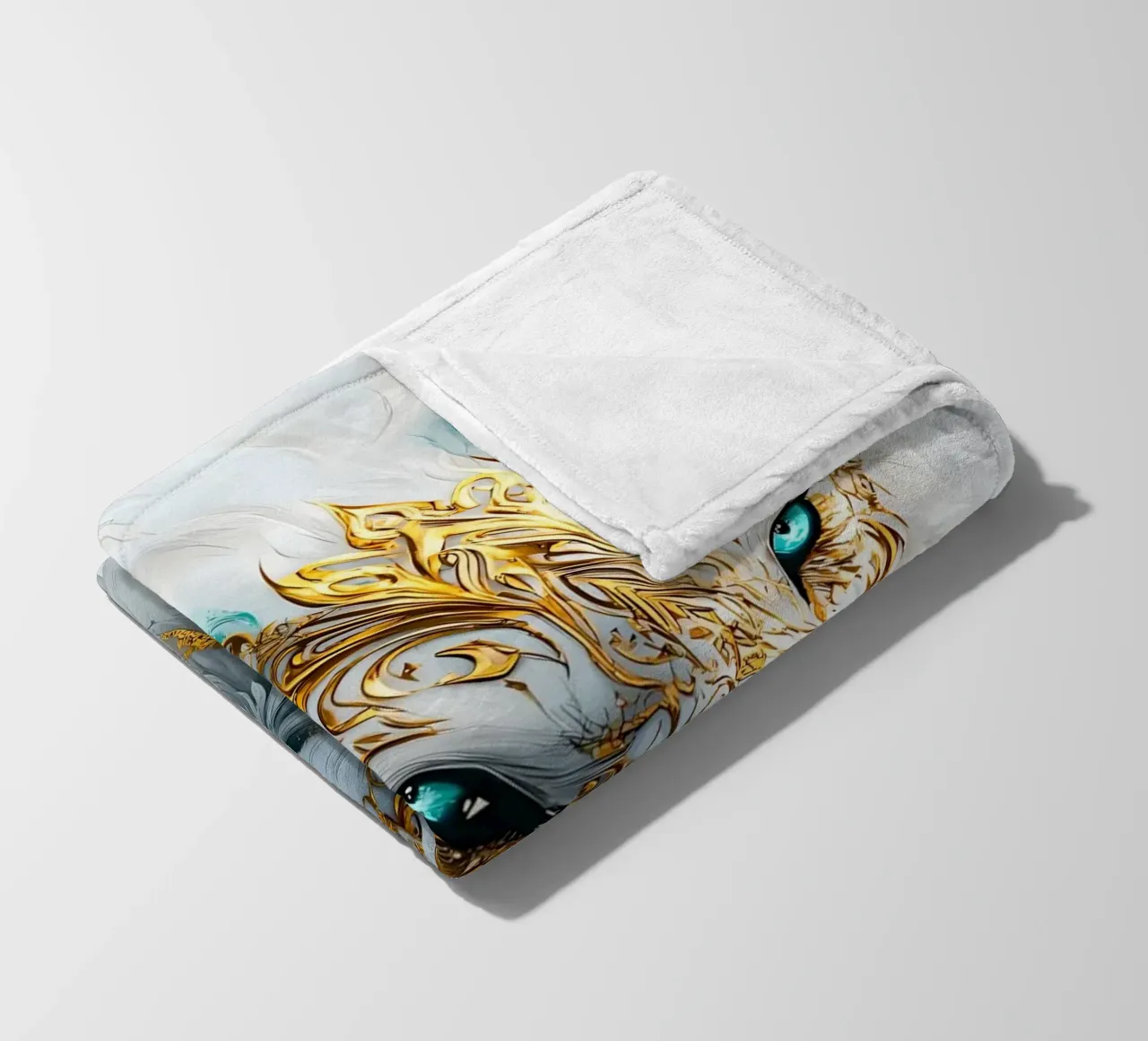 Wolf Animal fleece blanket by Pierre Walton