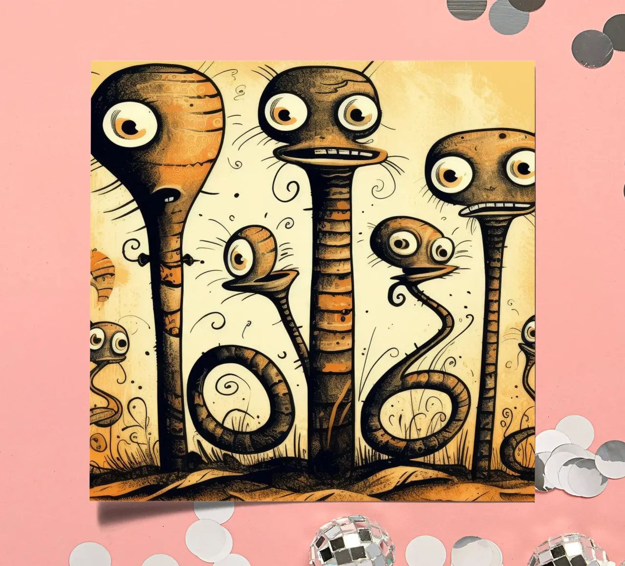 Retro Cobra Gang Stickerbogen von Funny Animals