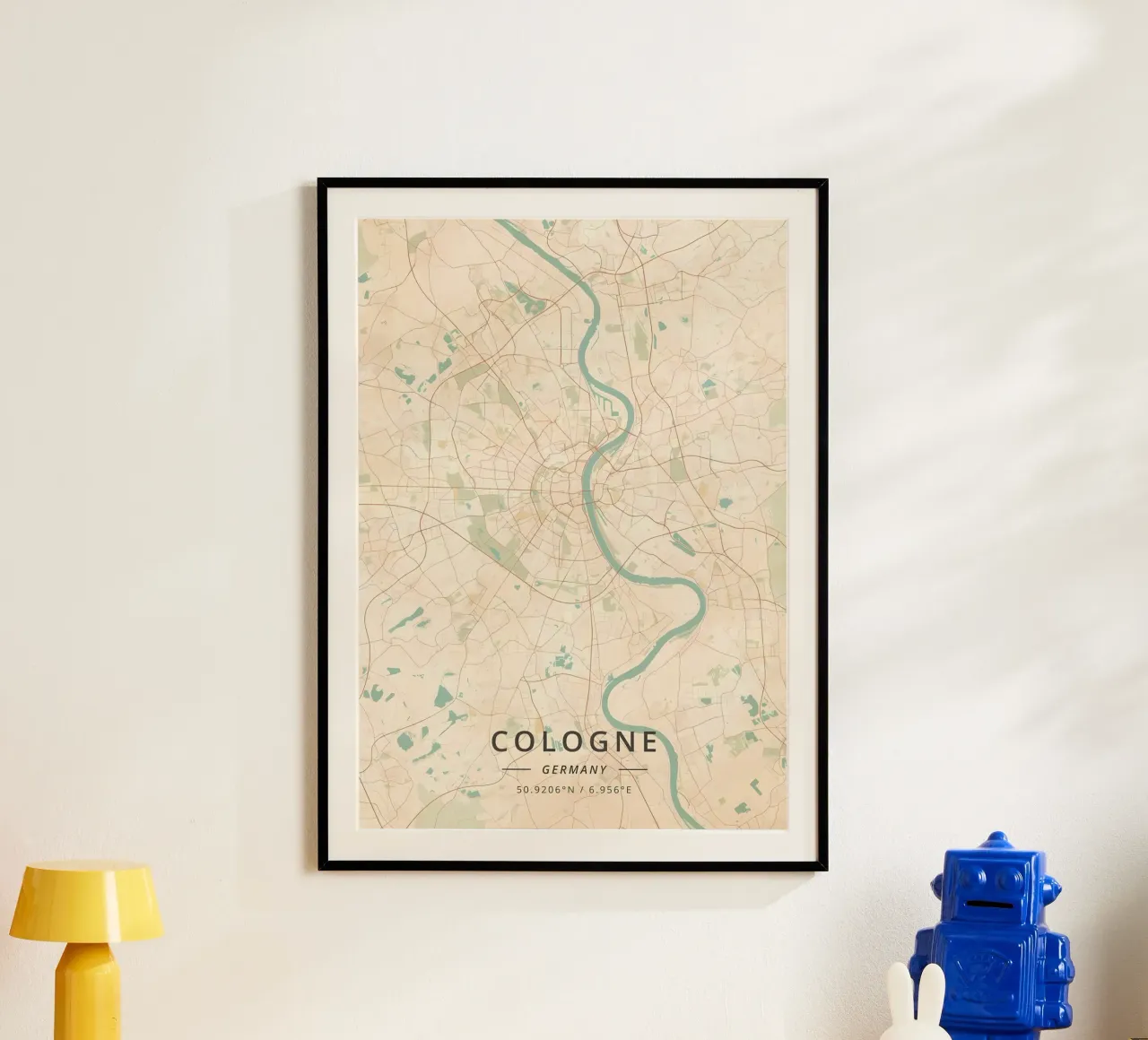 Colonia Germania poster con telaio in legno da Christopher Adams