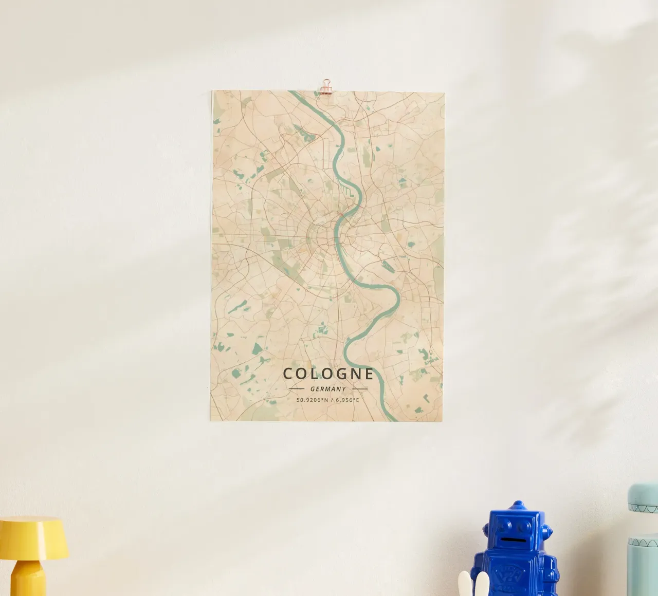 Colonia Germania poster con telaio in legno da Christopher Adams