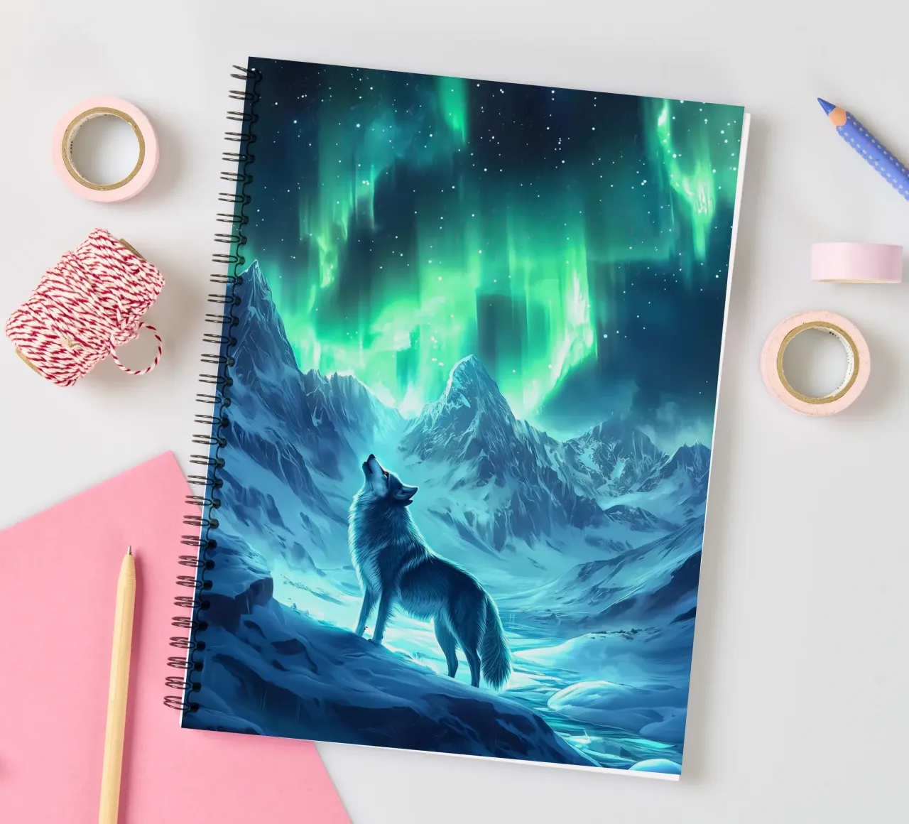 Animal lobo cuaderno de espiral de Pierre Walton
