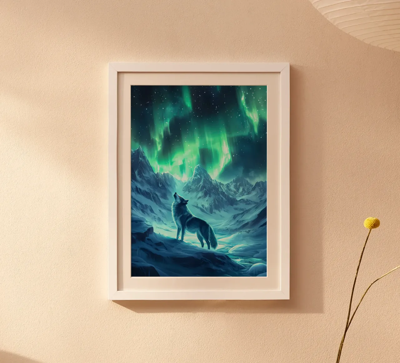 Animale lupo poster con telaio in alluminio da Pierre Walton