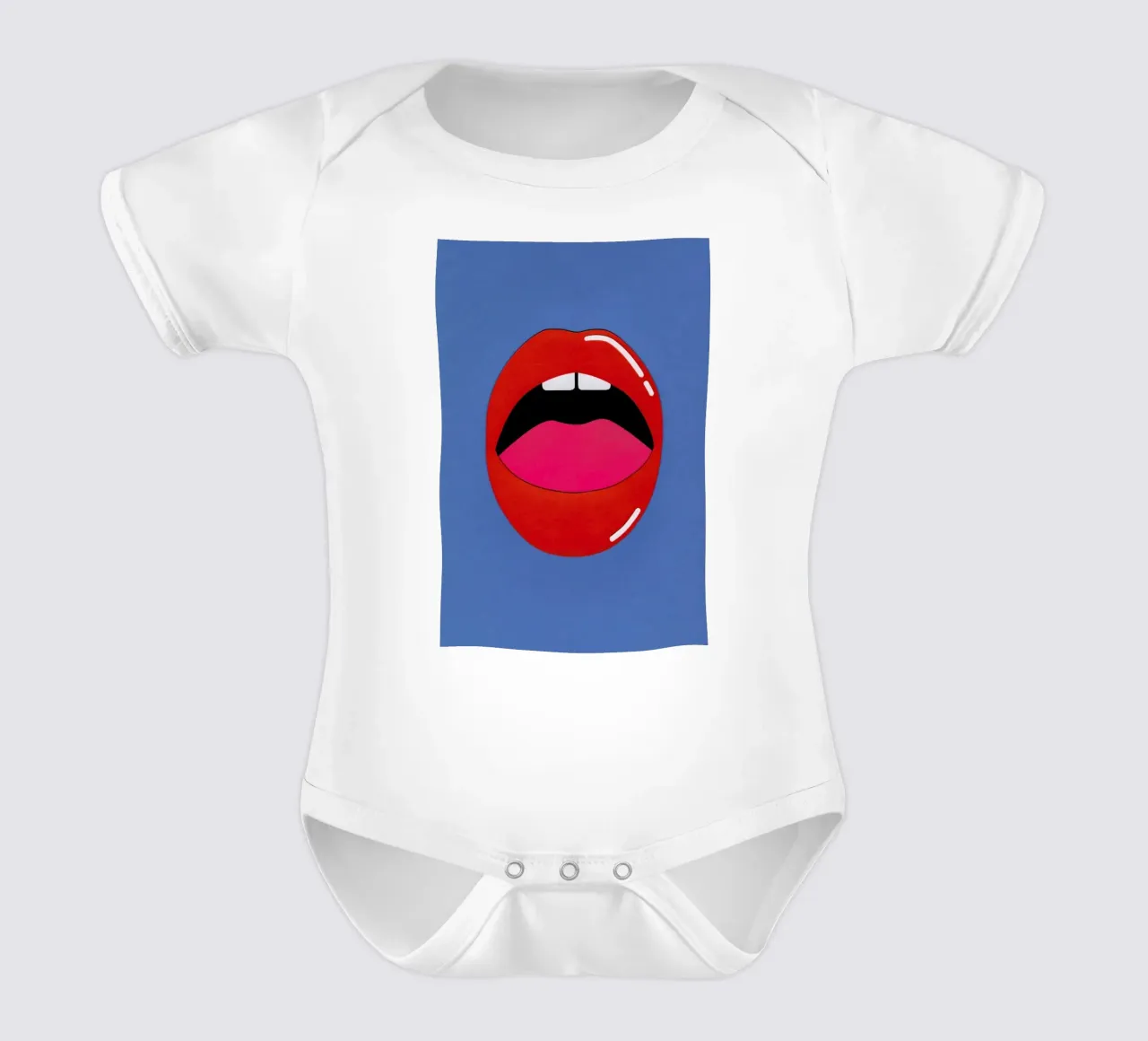 Red Lips body neonato maniche corte da Rosi Feist