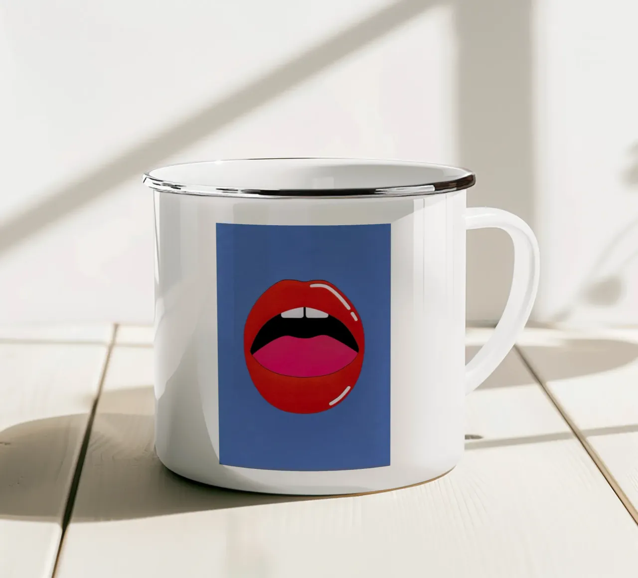 Red Lips tazza in smalto da Rosi Feist