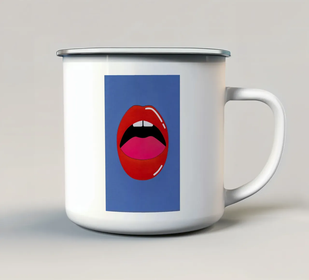Red Lips tazza in smalto da Rosi Feist