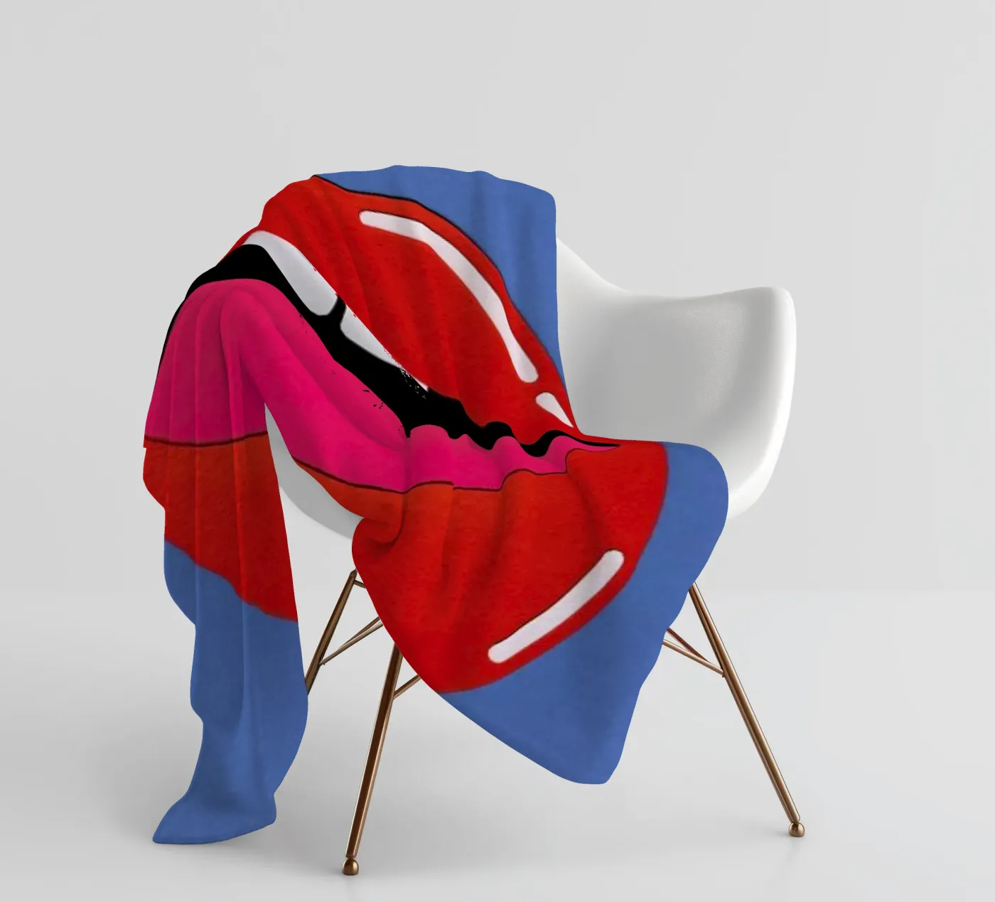 Red Lips Fleecedecke von Rosi Feist