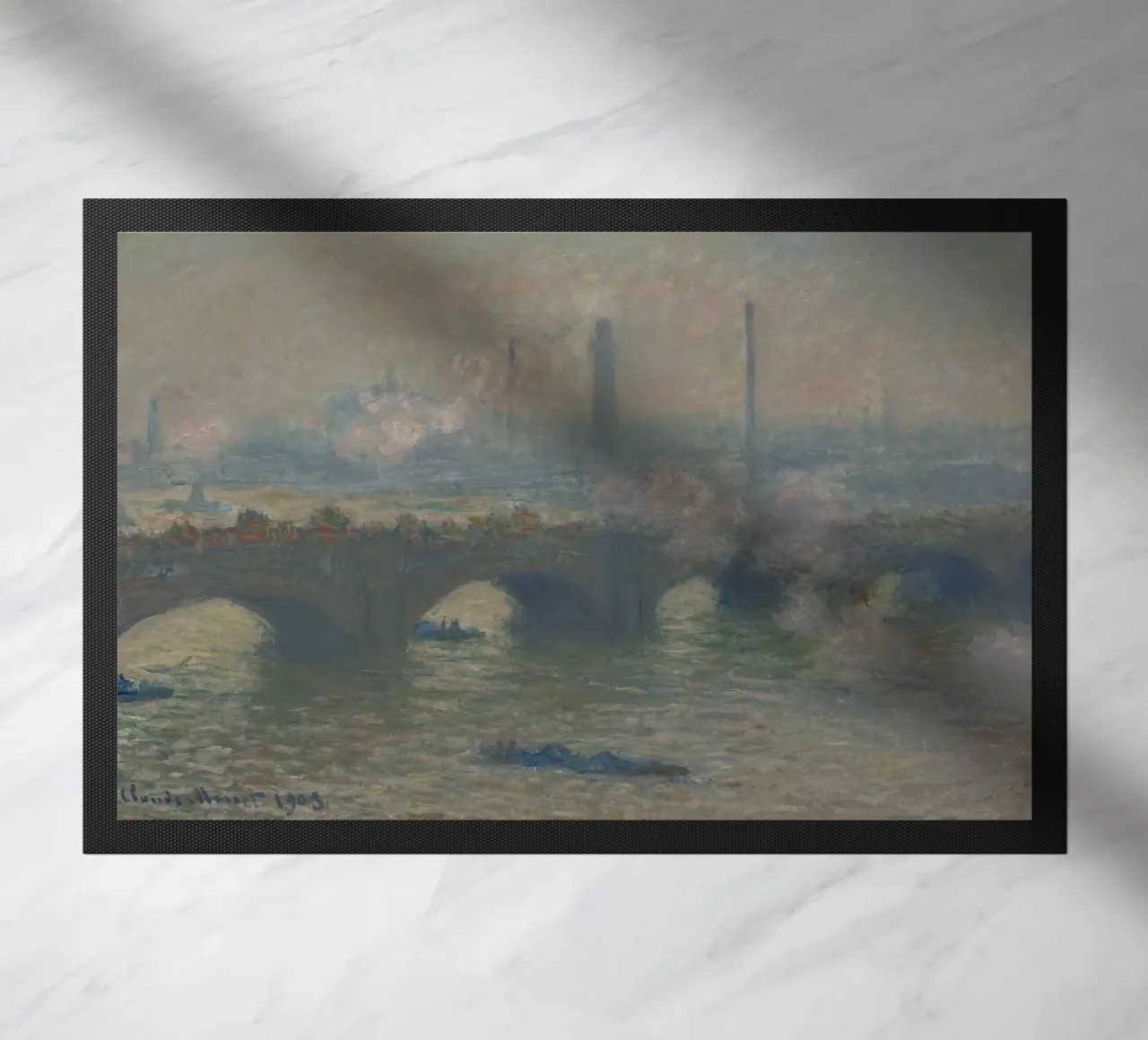 Claude Monet - Ponte di Waterloo, giornata grigia zerbino da Timeless Artworks