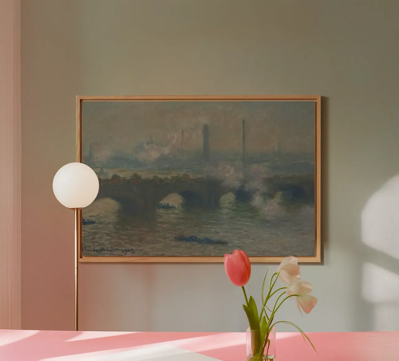 Claude Monet - Ponte di Waterloo, giornata grigia alluminio dibond da Timeless Artworks