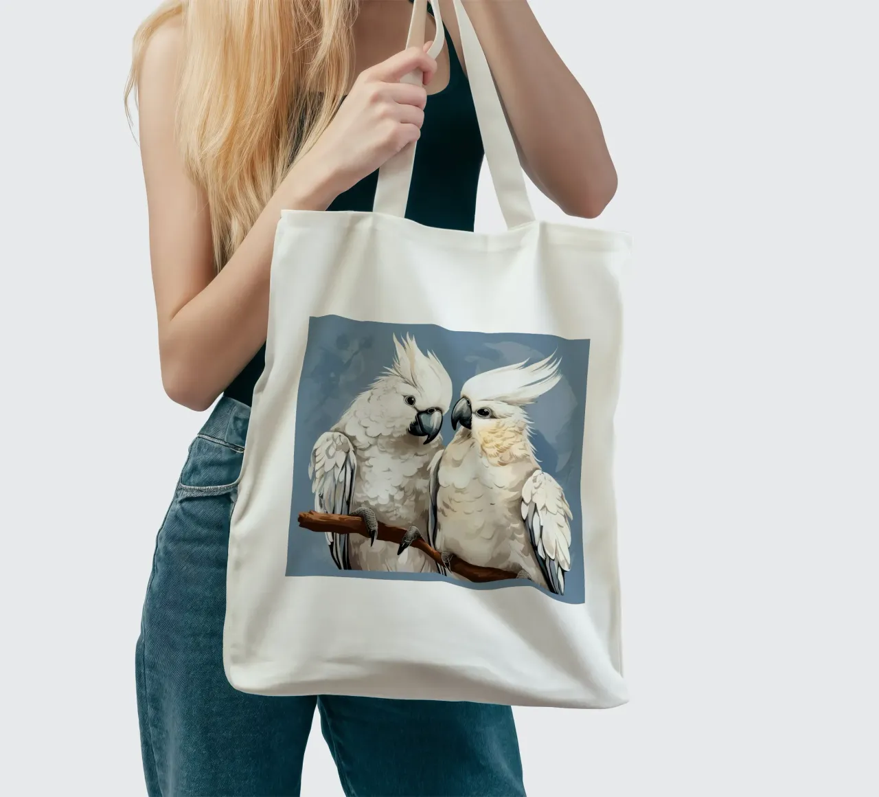 Duo di cacatua retrò borsa in juta da Funny Animals