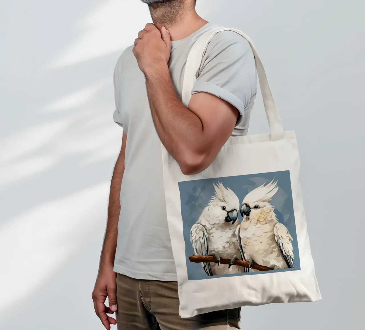 Duo di cacatua retrò borsa in juta da Funny Animals