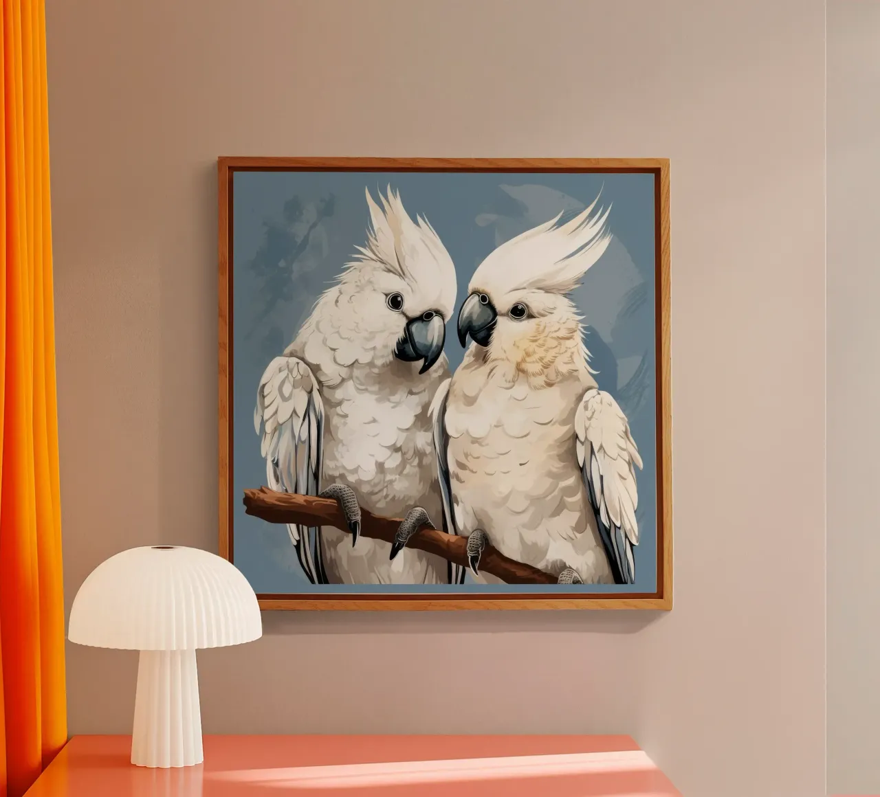 Duo di cacatua retrò plexiglass da Funny Animals