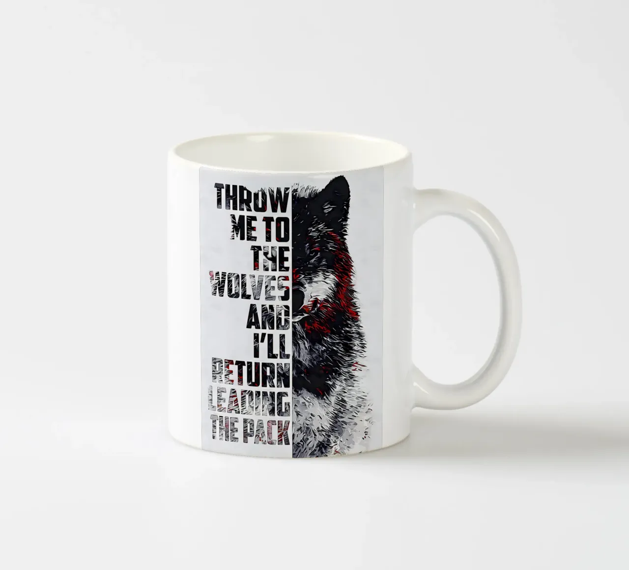 Animale lupo tazza in ceramica da Pierre Walton