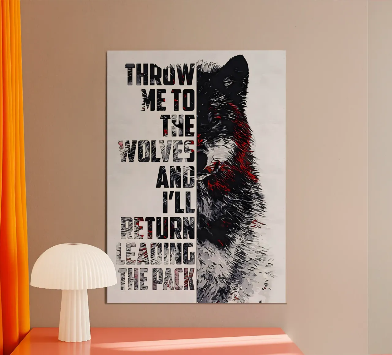 Animale lupo alluminio dibond da Pierre Walton