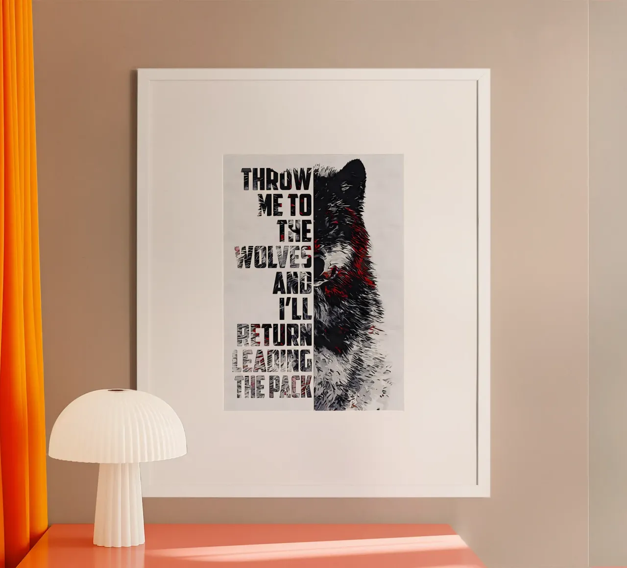 Wolf Dier poster van Pierre Walton