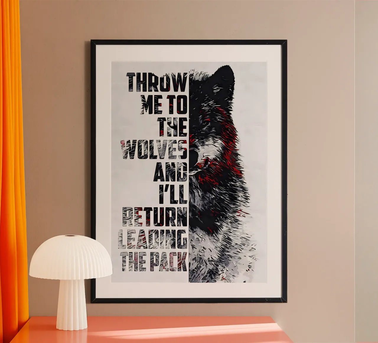 Wolf Dier poster van Pierre Walton