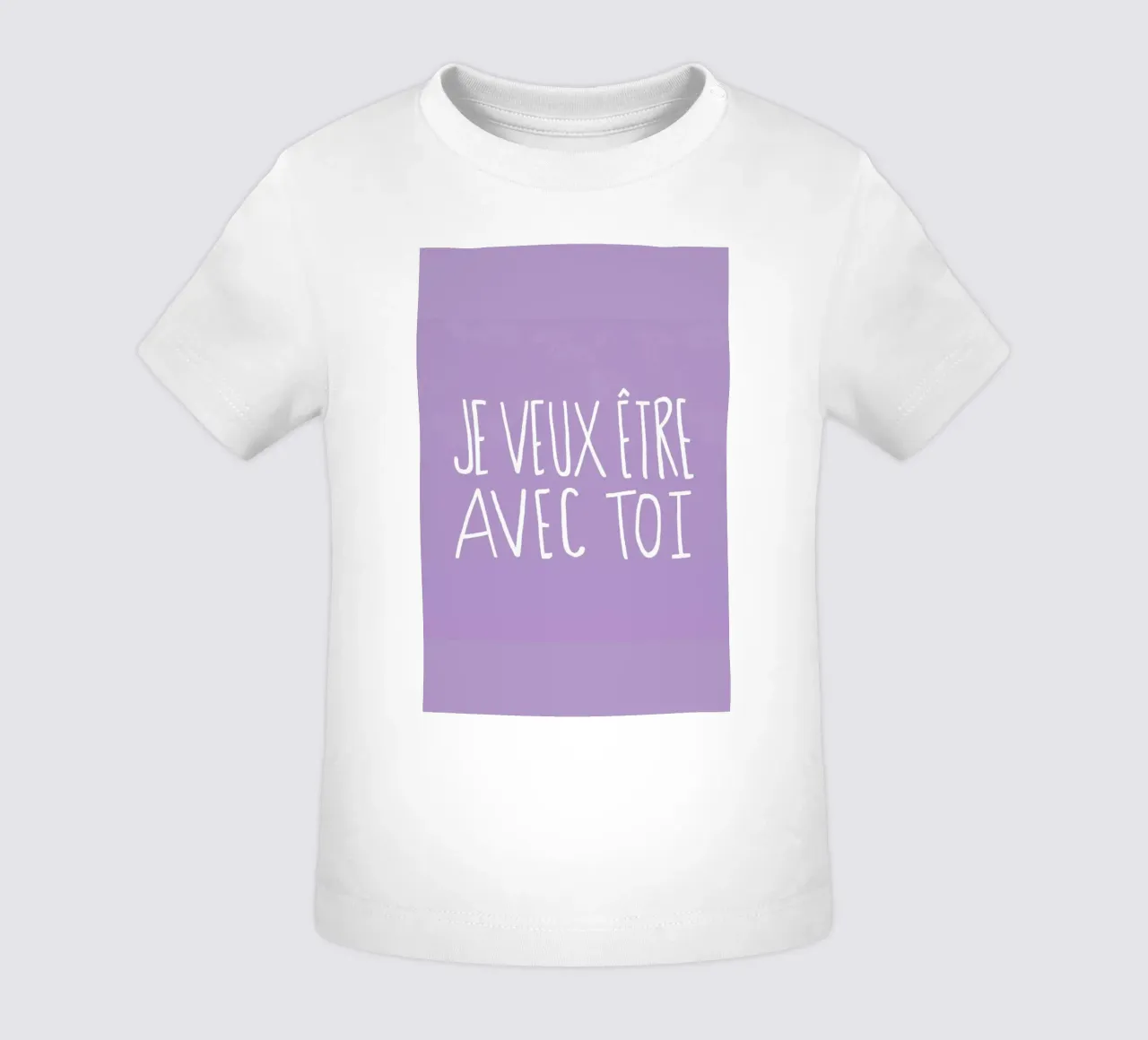 Je Veux baby t-shirt by Leah Flores
